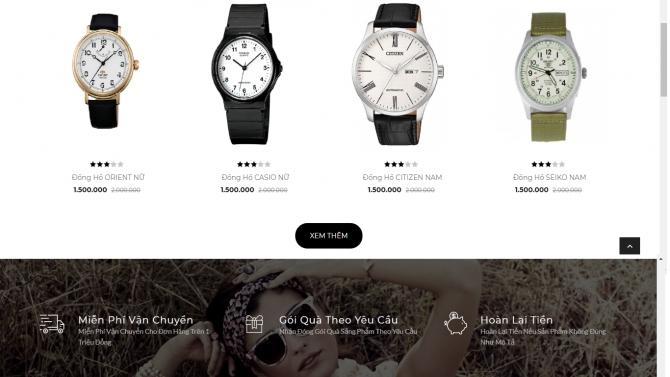 WEBSITE kinh doanh đồng hồ