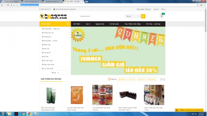 Thiết kế website H&agrave;n Quốc Market