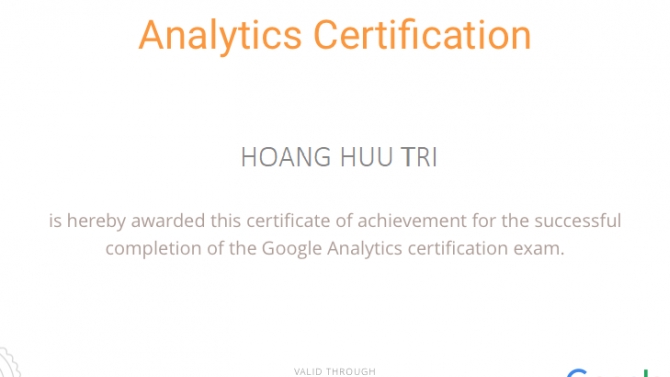 Google Analytic Certificate