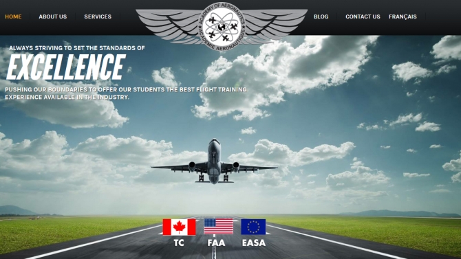 Thiết kế website Academyofaeronautics