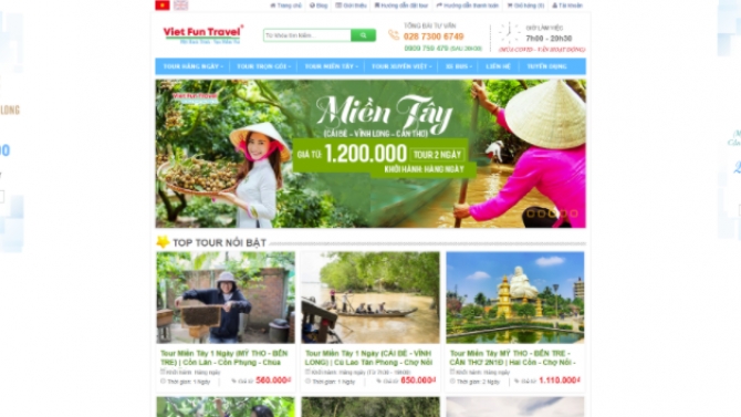 Lập tr&igrave;nh Front-end/ Back-end website vietfuntravel.com.vn
