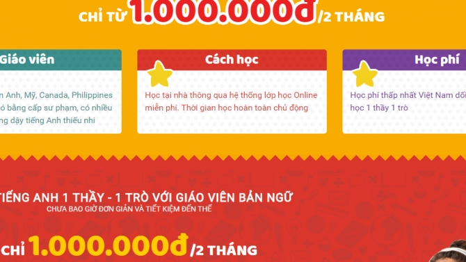 Landingpage of iSpeak.vn