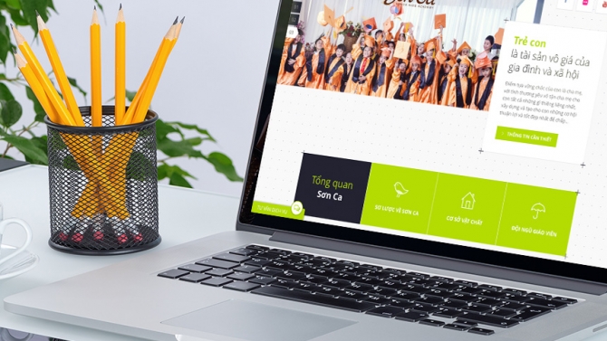 Thiết kế giao diện website Mần non Sơn Ca