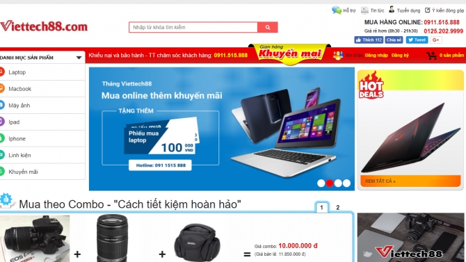 Website b&aacute;n laptop