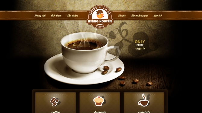 Thiết kế website Coffee Ho&agrave;ng Nguy&ecirc;n