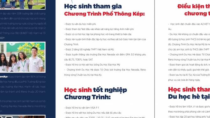 brochure a4 chương tr&igrave;nh du học h&egrave; mỹ