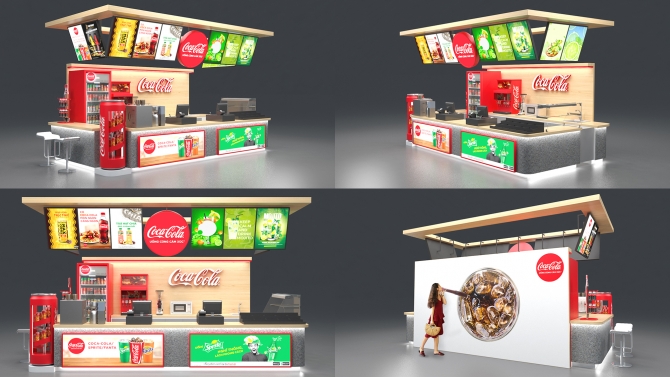 Thiết kế Gian h&agrave;ng CocaCola