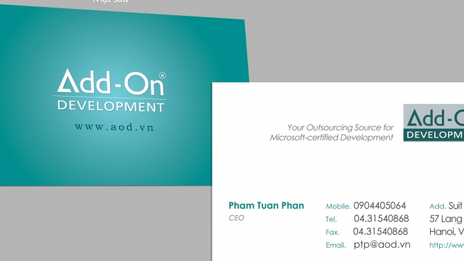 Thiết kế Name card Cty TNHH Ph&aacute;t triển Add-On