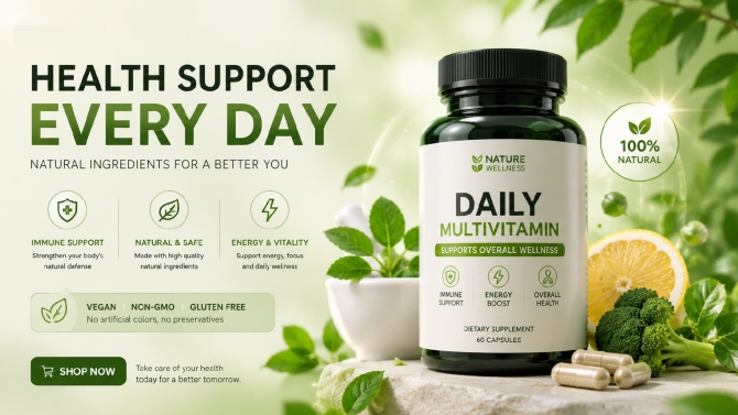 Health Supplement Product Advertising Design