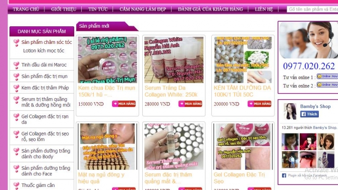 code website mỹ phẩm