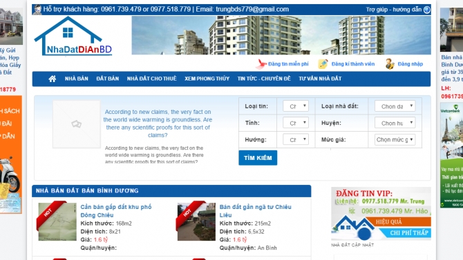 Thiết kế website B&aacute;n nh&agrave; đất