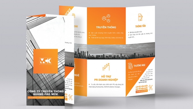 Brochure quảng c&aacute;o dịch vụ Cty Truyền th&ocirc;ng MCK