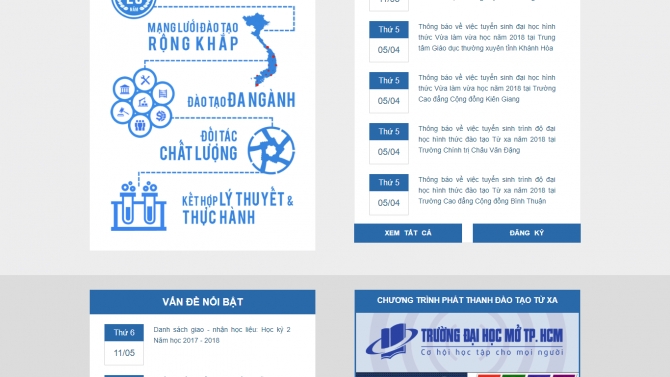 Thiết kế website Đại học Mở