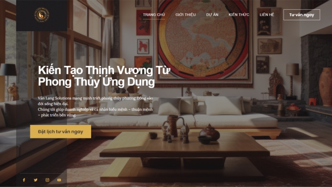 Thiết kế website Nội Thất Phong Thuỷ - C&ocirc;ng Ty Văn Lang