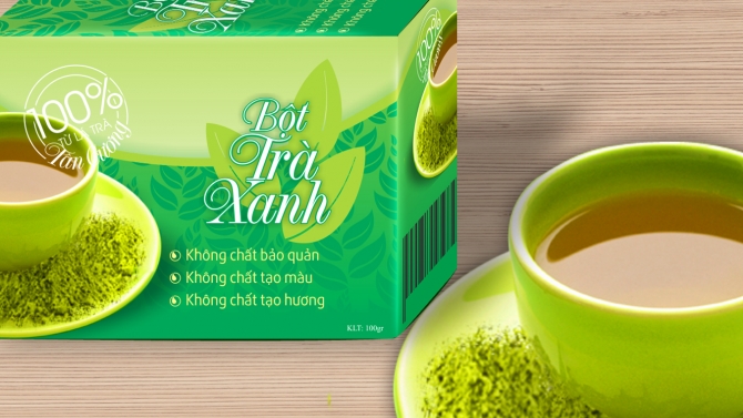 Thiết kế bao b&igrave; G&oacute;i Tr&agrave; Xanh