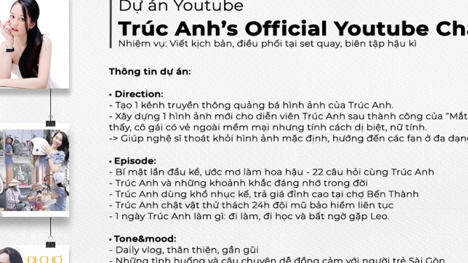 Dự &aacute;n K&ecirc;nh Youtube Tr&uacute;c Anh Official