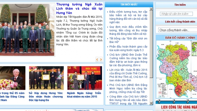 Cổng th&ocirc;ng tin điện tử tỉnh Thanh H&oacute;a, Hưng Y&ecirc;n, H&agrave; Nam