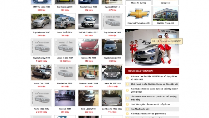 Website s&agrave;n xe Việt