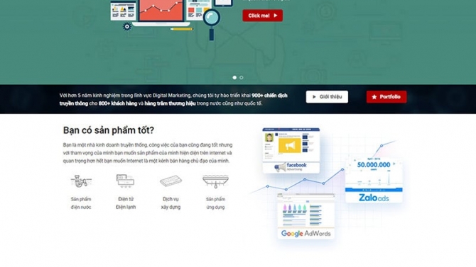 Thiết kế website dịch vụ marketing