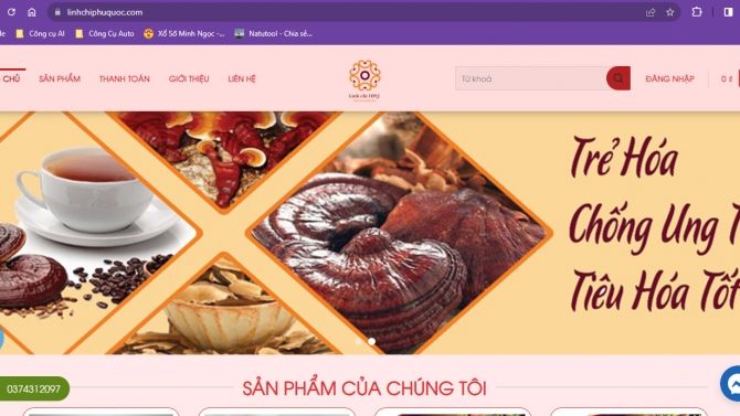 Website Linh Chi Ph&uacute; Quốc