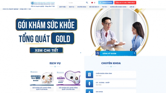Thiết kế website bệnh viện đại học Y Dược th&agrave;nh phố Hồ Ch&iacute; Minh