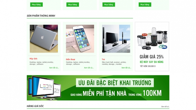 WEB b&aacute;n h&agrave;ng gia dụng