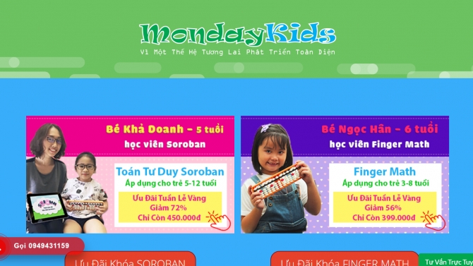 Ph&aacute;t triển web mondaykids.vn