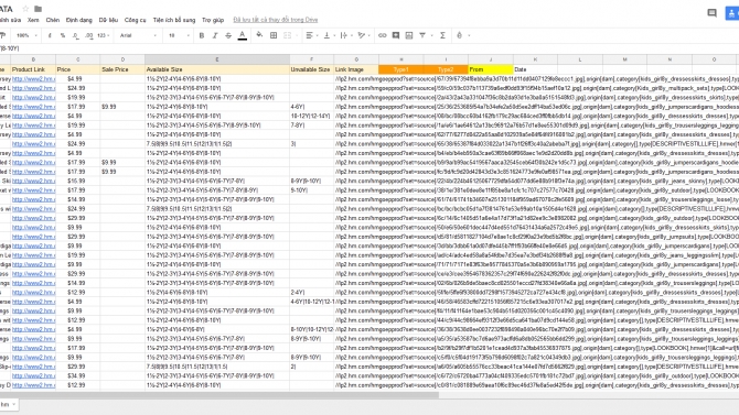 Crawl data H&M, ZARA bằng PHP tool