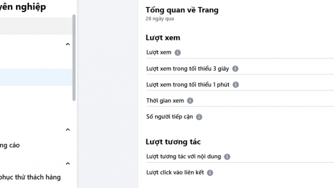 Quản l&yacute; fanpage (chưa chạy quảng c&aacute;o)