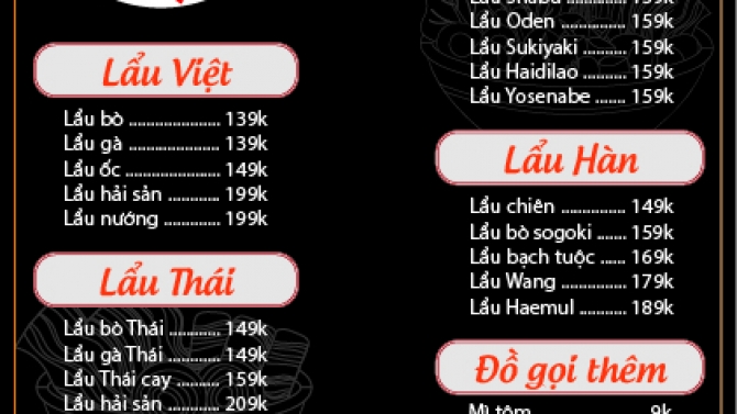 Menu Lẩu Ngũ Quốc