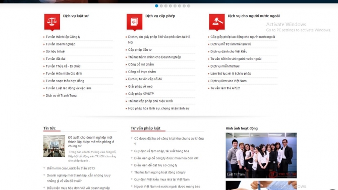 Thiết kế website C&ocirc;ng ty Luật Tr&iacute; T&acirc;m
