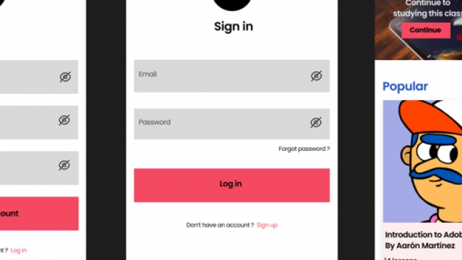 Thiết kế giao diện app học online