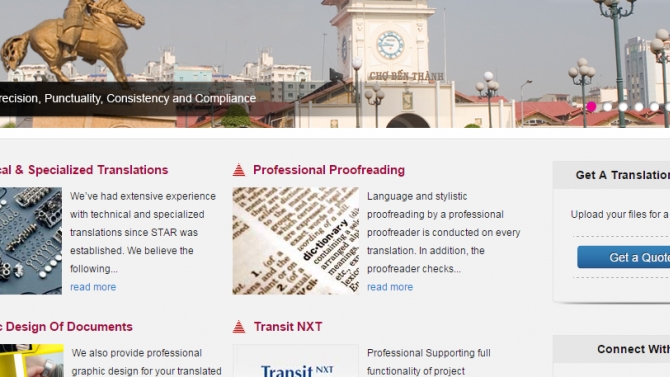 Thiết kế website cho c&ocirc;ng ty dịch thuật Star  (Star-VietNam)