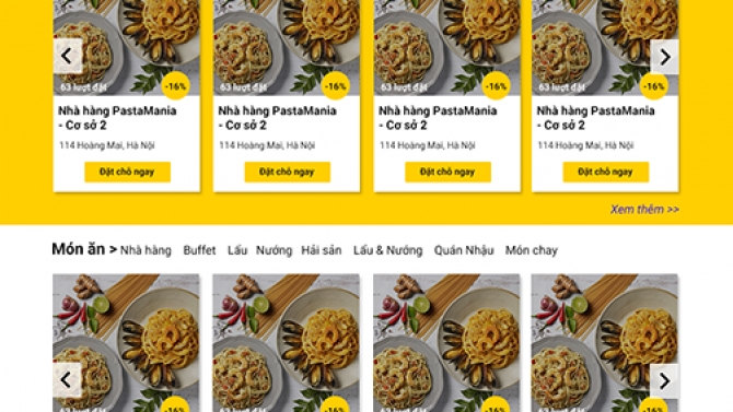 Thiết kế website đặt b&agrave;n nh&agrave; h&agrave;ng