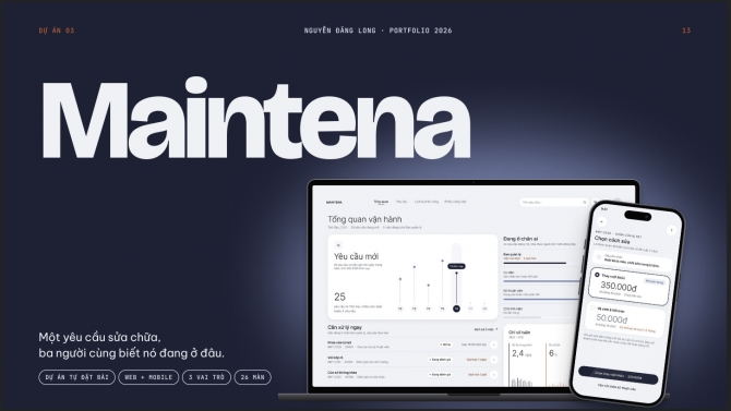 Maintena &ndash; Thiết kế UX/UI hệ thống quản l&yacute; y&ecirc;u cầu sửa chữa chung cư (Web + Mobile)