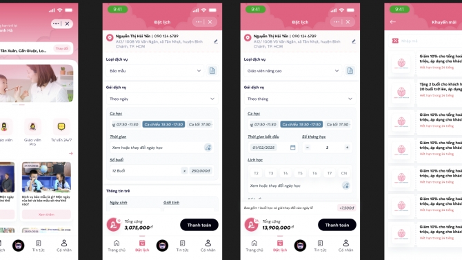 Booking tr&ocirc;ng trẻ