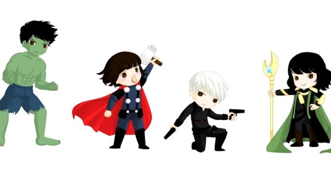 H&igrave;nh chibi Avenger tặng c&aacute;c bạn 1