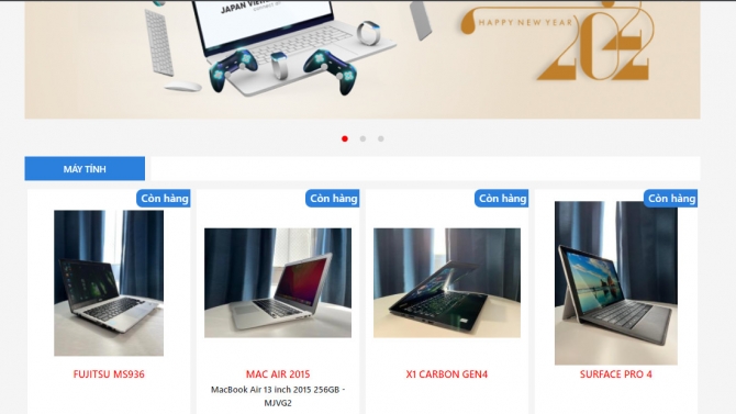 Thiết kế giao diện website b&aacute;n laptop, sim,... cũ cho người Việt ở Nhật