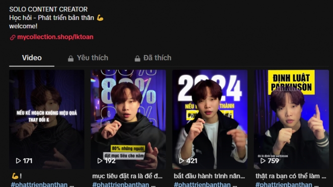 K&ecirc;nh Tiktok c&aacute; nh&acirc;n: ToanLK