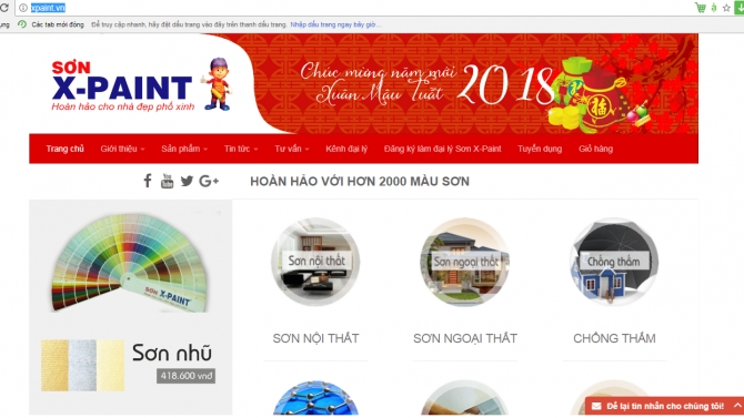 Thiết kế website xpaint.vn