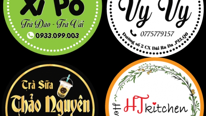 Thiết kế logo tr&agrave; sữa