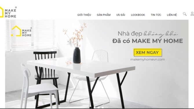 Thiết kế website nội thất MakeMyHome