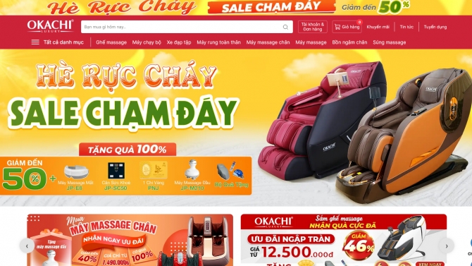 Website Ghế massage Okachi