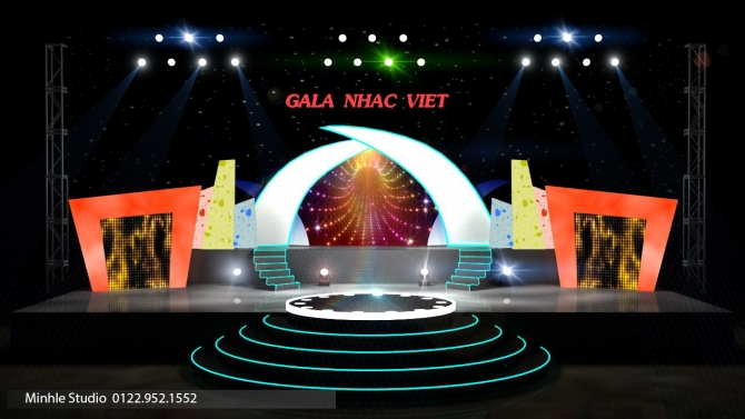 Thiết kế 3D s&acirc;n khấu, booth, showroom