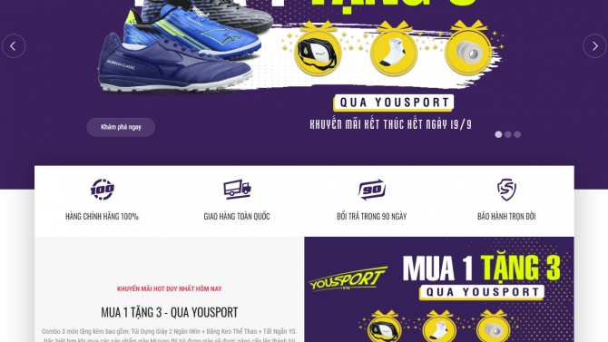 Thiết kế giao diện website Yousport