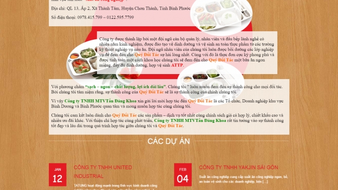 Lập tr&igrave;nh v&agrave; thiết kế website cung cấp suất ăn c&ocirc;ng nghiệp