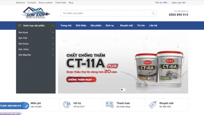 Thiết kế website c&ocirc;ng ty sơn nước