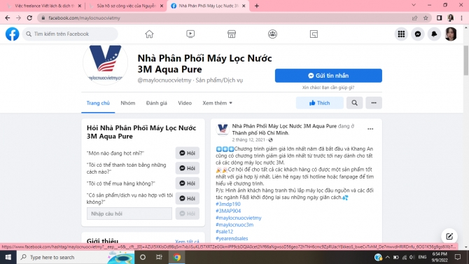 Content Marketing M&aacute;y lọc nước 3M