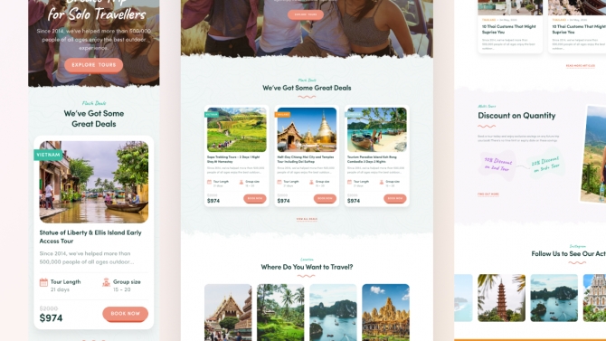 Thiết kế giao diện website cho c&ocirc;ng ty tour