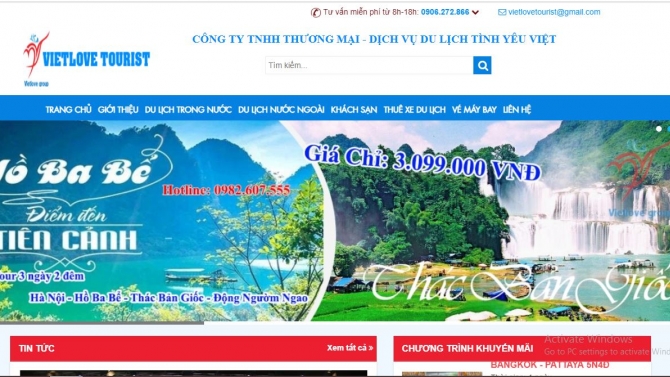 thiết kế website Vietlove Touris